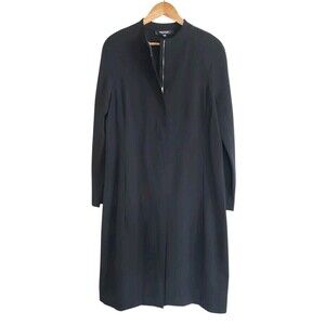 Emanuel Ungaro Coat Dress Women's 12 Wool Blend Zip Knee Length Pockets